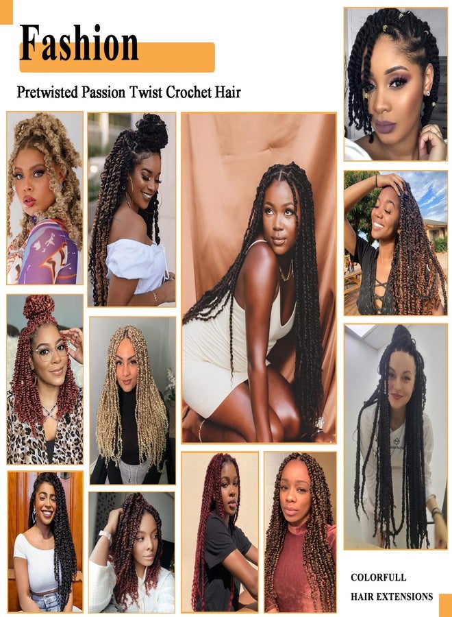 Flagship Short Passion Twist Hair 10 Inch 27/613 Ombre Blonde Pre-twisted Passion Twists Crochet Hair Pre-looped Curly Crochet Hair for Black Women (7Packs,27/613) - Image 4